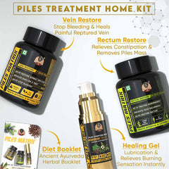 PILES MATRIX - 42 Days Program for complete at-home healing | Hemorrhoids Ayurvedic Supplements & Gel | Get Vein Restore + Rectum Restore + Healing Gel + Diet Booklet | Treats Hemorrhoids | 100% Natural