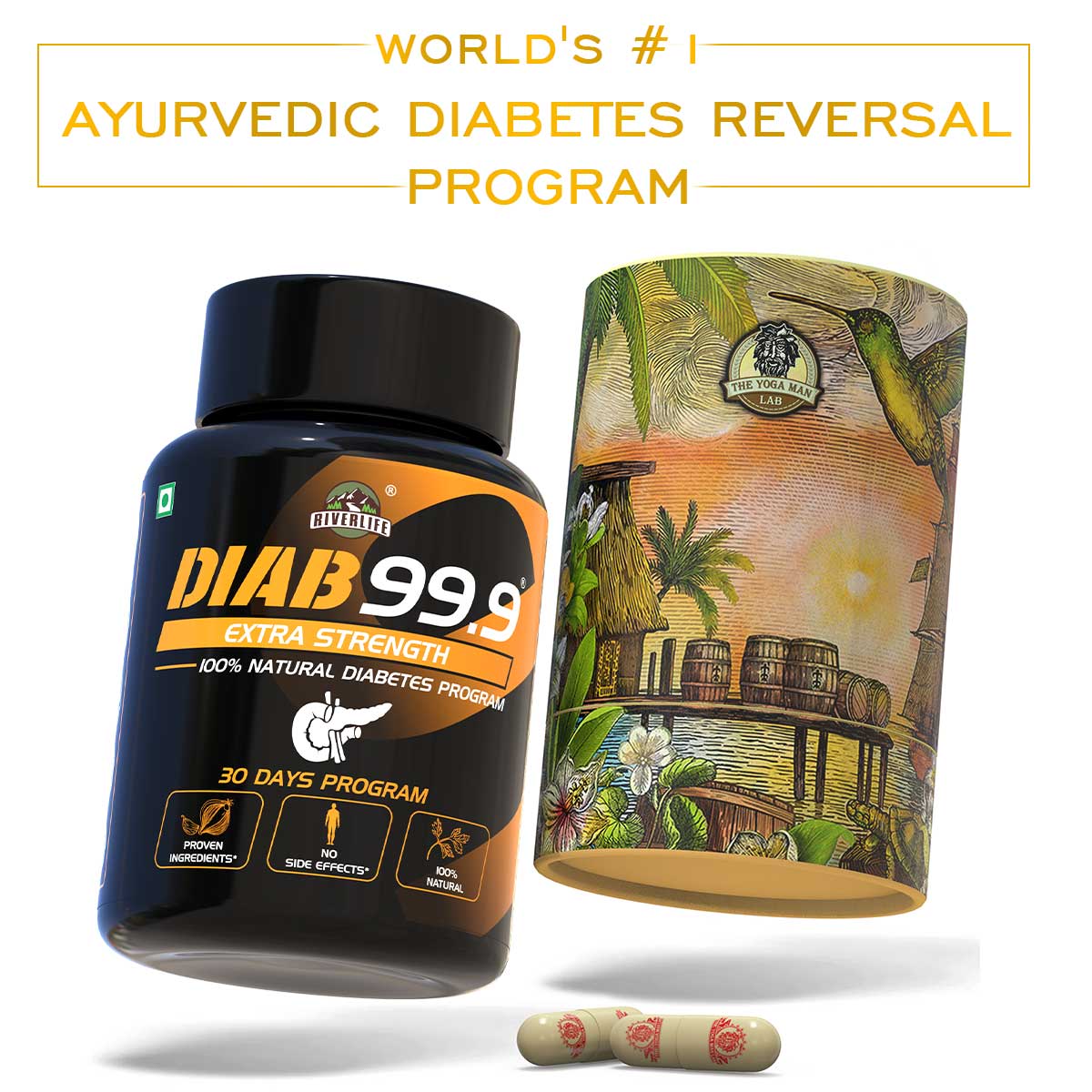 DIAB 99.9 - Type-2 Extra Strength Ayurvedic Diabetes Medicine | Free Reversal Program Consultation with Doctor & Dietitian | 100% Natural